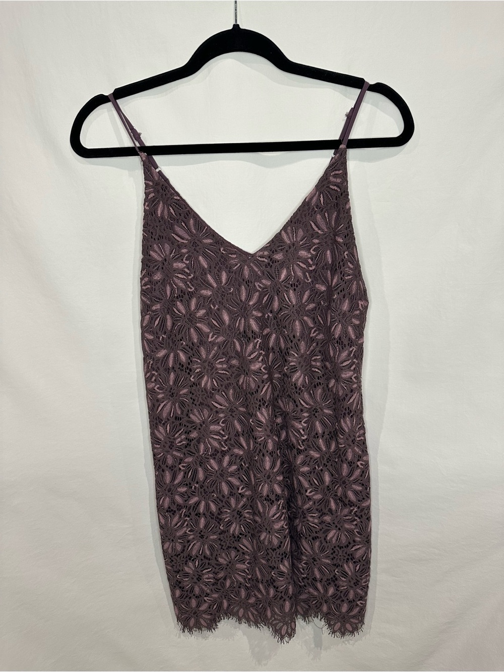 Speechless Mauve Floral Lace Camisole Dress